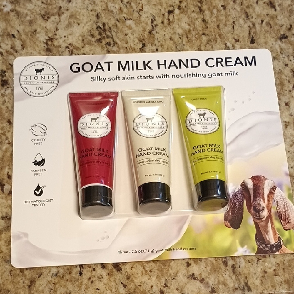 Goat Milk Hand Cream Trio - Red, White, Green
